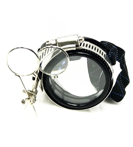 Airship captain pirate eyepatch monocle Rave goggle with magnifying eye loupes