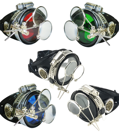 Airship captain pirate eyepatch monocle Rave goggle with magnifying eye loupes