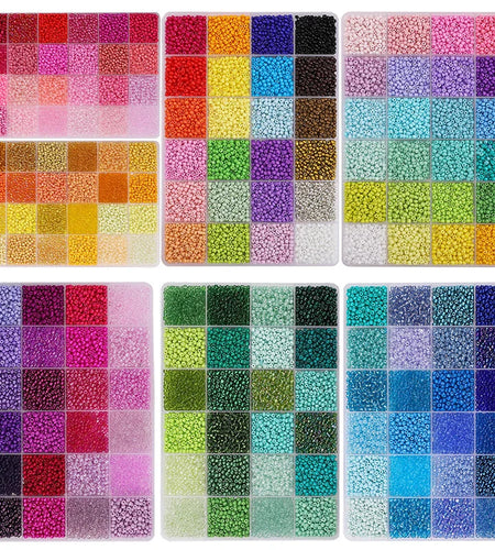 5200Pcs Glass Rice Beads Jewelry Making Kit – 24-Grid Box for DIY Bracelets, Earrings & Kandi Accessories | Handmade Craft Supplies Set